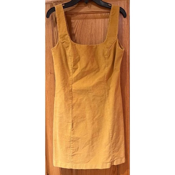 Tilly’s Sky and Sparrow Mustard Yellow Corduroy Sleeveless Dress‎ Juniors Small - Picture 1 of 4